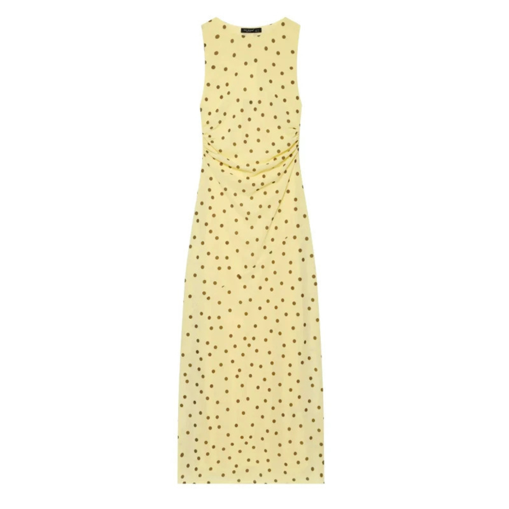 ZARA Elegant Sleeveless Off Shoulder Polka Dot Flowy Dress